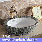 2016 new model fashion sanitary ware colorful  Double glazed art basin purple and white color